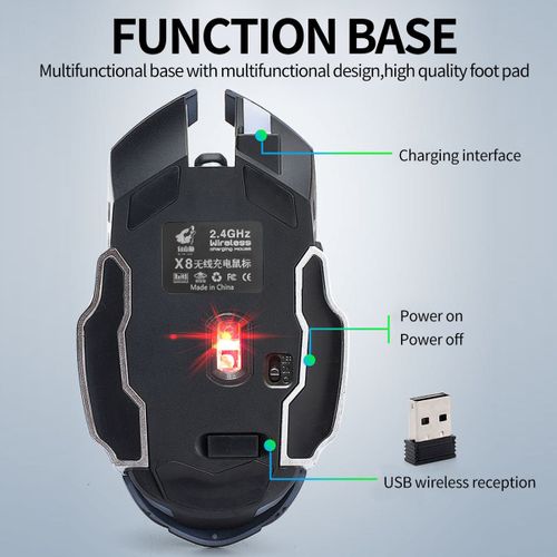 2.4GHz Wireless Charging Game Mouse Luminous Plug And Play - Image 2