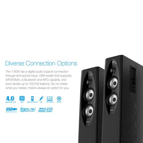 F&D T60X Tower Speaker - Black/Formica - Image 3