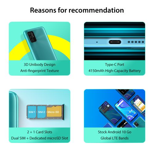 UMIDIGI A7S Infrared Temperature Sensor 6.53-Inch (2GB,32GB ROM)Android 10 GO (13MP+8MP+2MP)+8MP 4150mAh Smartphone-Granite Grey - Image 5