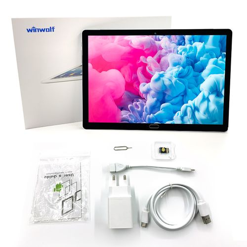 Winwolf Android 8.0 ,10 Core, 8000mAh Tablet PC HD HDD 4GB RAM + 64G+64G TF Card+ Leather Case - Image 3