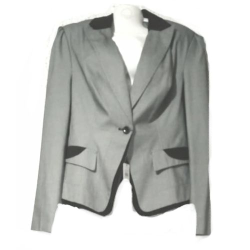 Katrin London Long Sleeves Formal Grey Skirt Suit