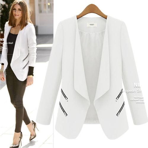 Slim-fit Small Suit Zip Pocket Jacket - Image 2