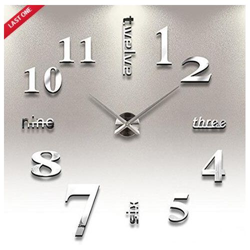 Stick On Wall Clock DIY Large Modern Design Decal 3D Stickers