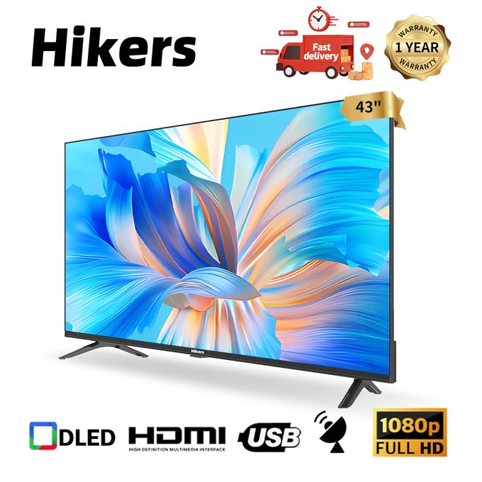 Hikers 43'' Frameless FHD LED TV - Black + Free Wall Mount - Image 2