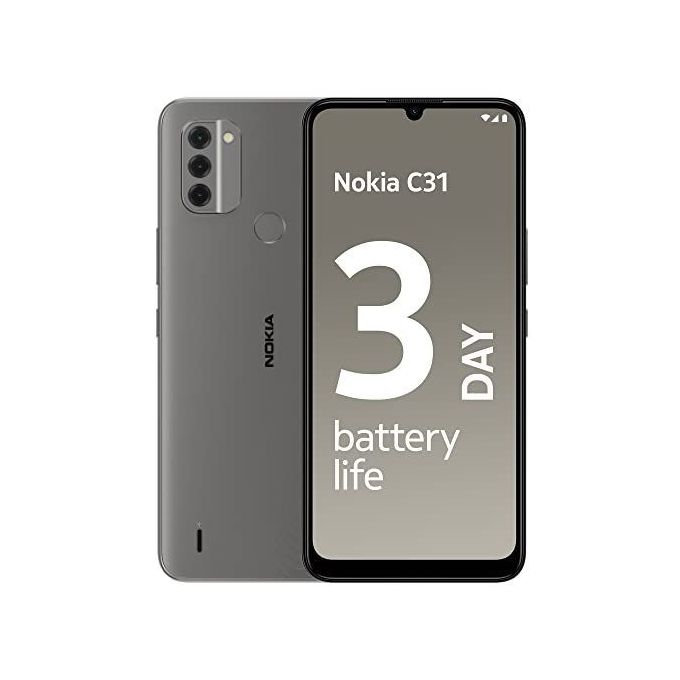 Nokia C31 - 6.75" HD+ - 3GB/32GB MEMORY- 4G LTE- 5050mAh- Charcoal