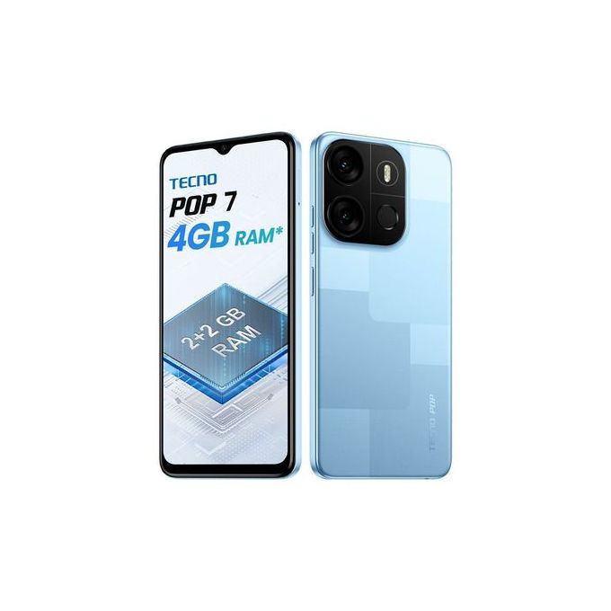 Tecno POP 7 - 6.6" (4GB RAM/ 64GB ROM) 4G Dual SIM, 5000mAh - Blue - Image 2